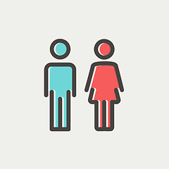 Image showing Male and female thin line icon