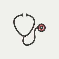 Image showing Stethoscope thin line icon 