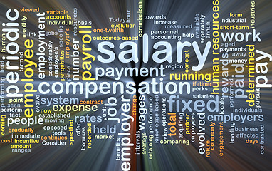 Image showing Salary background concept glowing