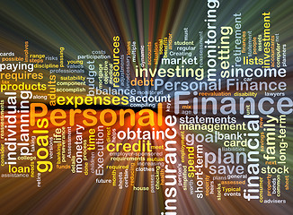 Image showing Personal finance background concept glowing