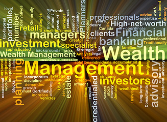 Image showing Wealth management background concept glowing