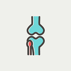 Image showing Knee joint thin line icon