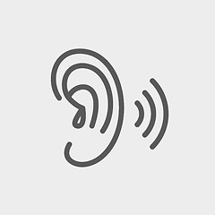 Image showing Ear thin line icon