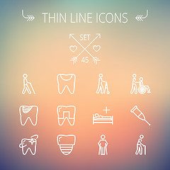 Image showing Medicine thin line icon set