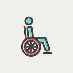 Image showing Disabled person thin line icon