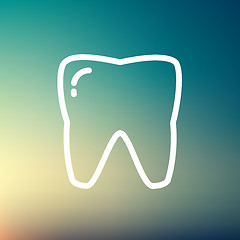 Image showing Tooth thin line icon