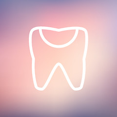 Image showing Broken tooth thin line icon