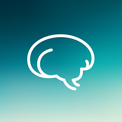 Image showing Human brain thin line icon