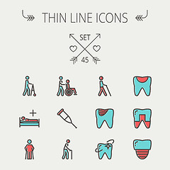 Image showing Medicine thin line icon set