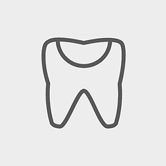 Image showing Broken tooth thin line icon