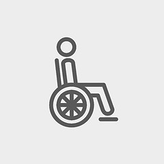 Image showing Disabled person thin line icon