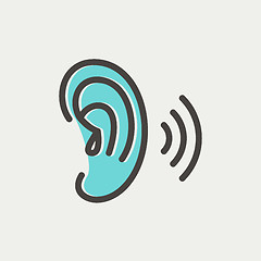 Image showing Ear thin line icon