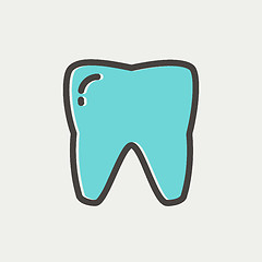 Image showing Tooth thin line icon