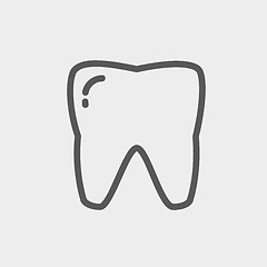 Image showing Tooth thin line icon