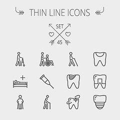 Image showing Medicine thin line icon set