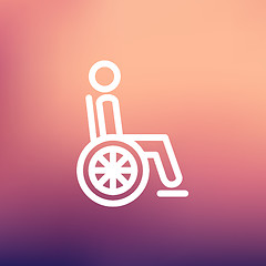 Image showing Disabled person thin line icon