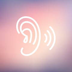 Image showing Ear thin line icon