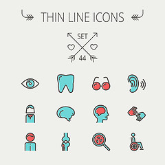 Image showing Medicine thin line icon set