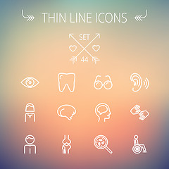 Image showing Medicine thin line icon set