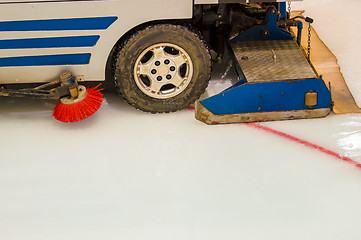 Image showing The machine for resurfacing ice in stadium