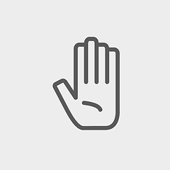 Image showing Hand thin line icon