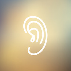 Image showing Human ear thin line icon