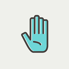 Image showing Hand thin line icon