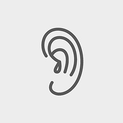 Image showing Human ear thin line icon