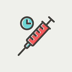 Image showing Syringe thin line icon