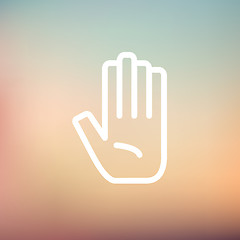 Image showing Hand thin line icon