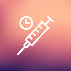 Image showing Syringe thin line icon