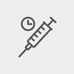 Image showing Syringe thin line icon