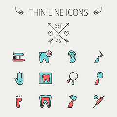 Image showing Medicine thin line icon set