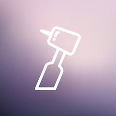 Image showing Dental drill thin line icon