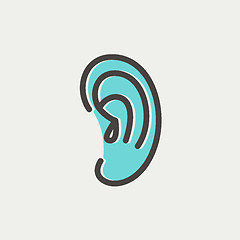 Image showing Human ear thin line icon