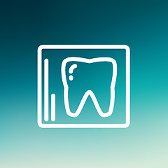 Image showing Tooth protected by a glass thin line icon