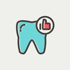 Image showing Healthy tooth thin line icon