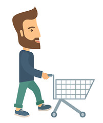 Image showing Man with empty cart.