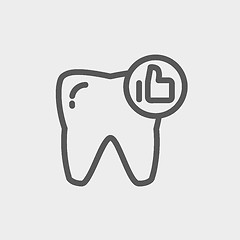 Image showing Healthy tooth thin line icon