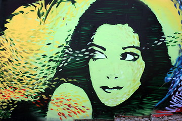 Image showing Woman graffitii