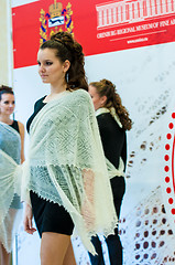 Image showing The girl in the Orenburg downy shawl,