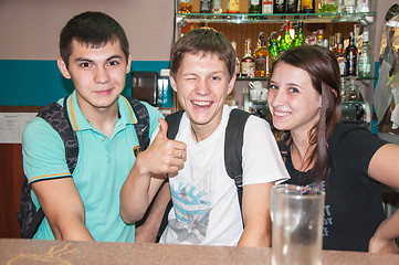 Image showing The young man behind the bar