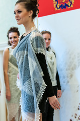 Image showing The girl in the Orenburg downy shawl,