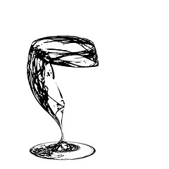 Image showing The stylized wine glass for fault 