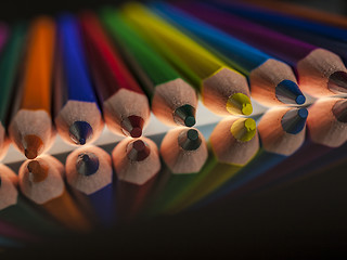 Image showing group of colour wooden pencils