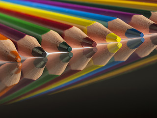 Image showing group of colour wooden pencils