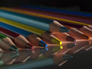 Image showing group of colour wooden pencils