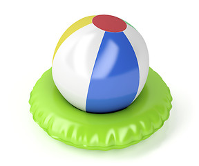 Image showing Beach ball and swim ring