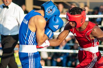 Image showing A boxing match between Alayn Limonta (Havana, Cuba) and Mamedov Gabil (Orenburg, Russia)