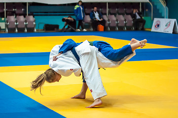 Image showing Fighter girl in Judo